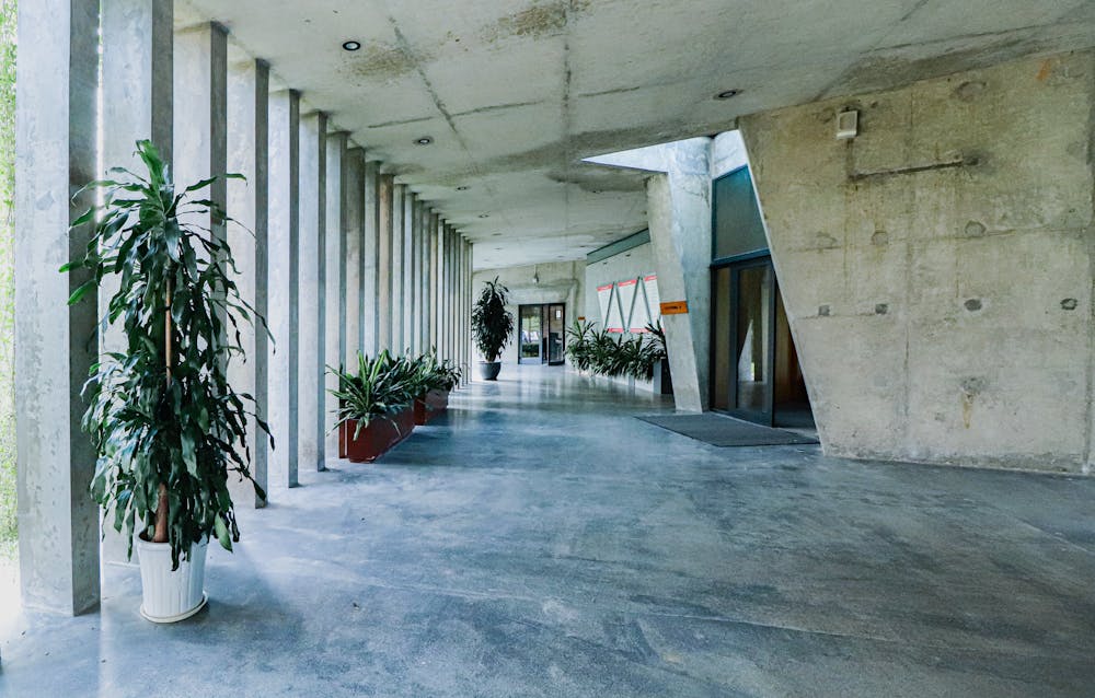 Modern industrial commercial space with finished concrete floor
